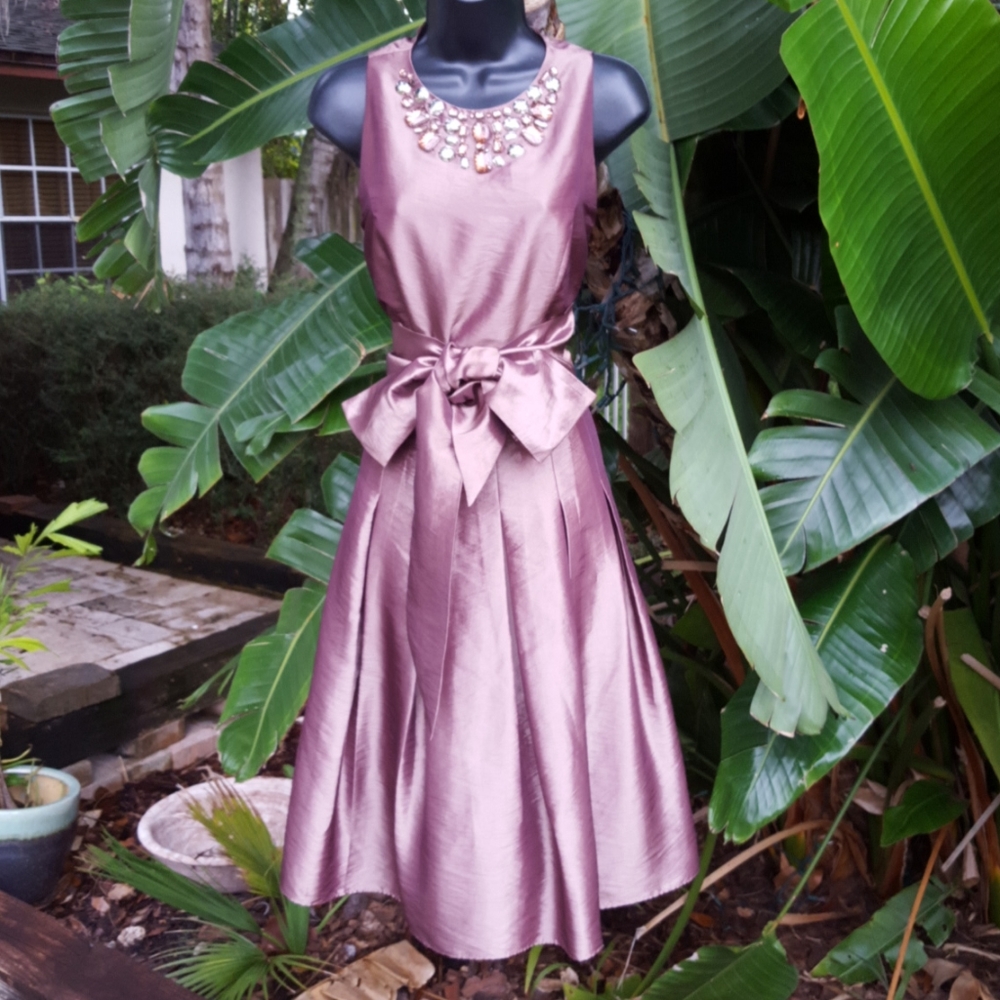 Eliza j metallic bronze dress